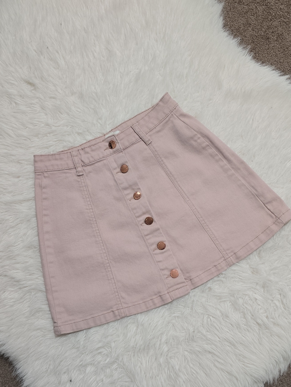Forever 21 Blush Button-Front Mini Skirt